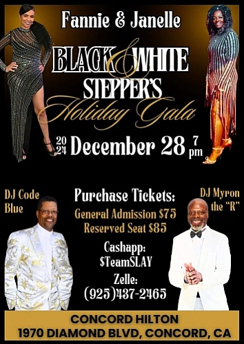 Fannie & Janelle, Black & White Steppers Holiday Gala