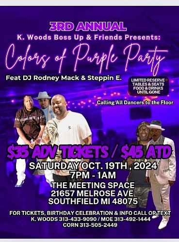 K. Woods Boss Up, Colors of Purple Party