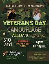 DJ Paul Ross & Freda Jenkins, Veterans Day Camouflage Party